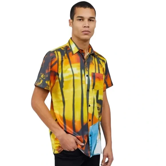 Reason x Scarface Tony Montana Sunset Button Up Dress Shirt - Picture 2 of 5